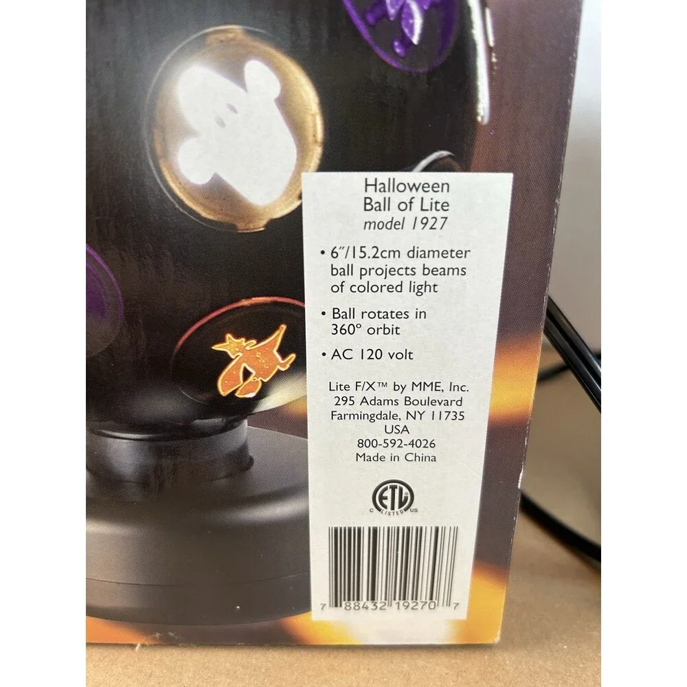 Lite F/X Halloween Ball Of Lite Rotating Light Up Disco Party Ball Projection